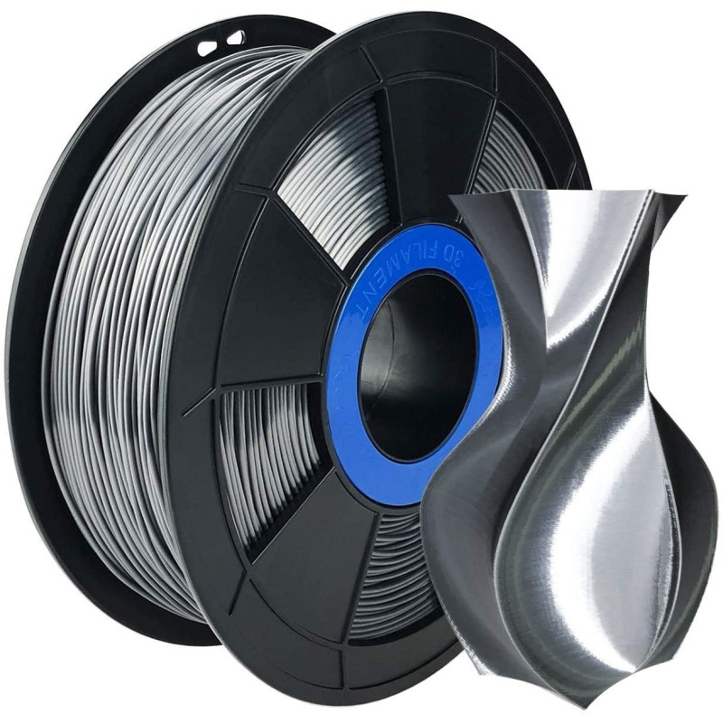 Filament 3D Silk Glossy 500g Argent Noir 1.75 mm