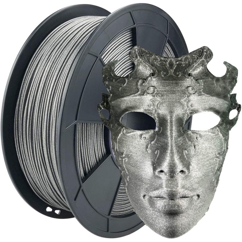 Filament 3D PLA Métallisé Argent 1.75mm 500g