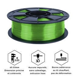 Filament 3D PLA Translucide 500g Vert 1.75mm