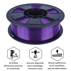 Filament 3D PLA Translucide 500g Violet 1.75mm