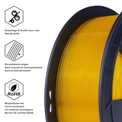 Filament 3D PLA Translucide 500g Orange 1.75mm