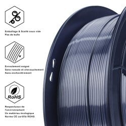 Filament 3D Silk Glossy 500g Argent Gris 1.75 mm