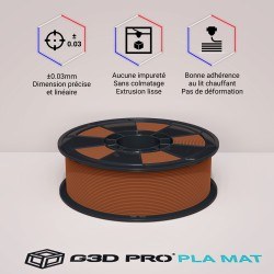 Fil 3D PLA MAT 1 Kg 1.75 mm Chocolat