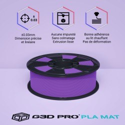 Fil 3D PLA MAT 1 Kg 1.75 mm Violet