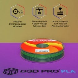 Fil 3D PLA 500g 1.75 mm Multicolor Printemps - Dégradé translucide