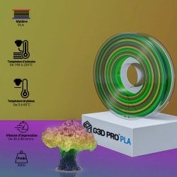 Fil 3D PLA 500g 1.75 mm Multicolor Printemps - Dégradé translucide