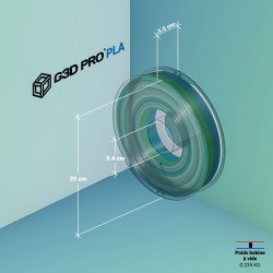 Fil 3D PLA 500g 1.75 mm Translucide Multicolore Été