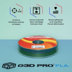Fil 3D PLA 500g 1.75 mm Translucide Multicolore Été