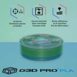 Fil 3D PLA 1 kg 1.75 mm Translucide Multicolore Été