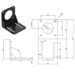 Support moteur en acier 3D-Nema 23 avec vis