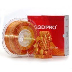 Fil 3D PLA BICOLORE SILK GLOSSY OPALE 1 Kg 1.75 mm Or Rouge