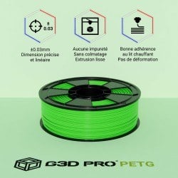 Filament 3D PETG 1 Kg Vert 1.75 mm