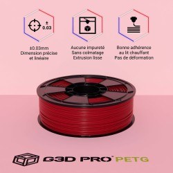 Filament 3D PETG 1 Kg Rouge 1.75 mm