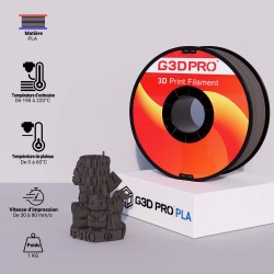 Fil 3D PLA MAT 1 Kg 1.75 mm Dark Gris