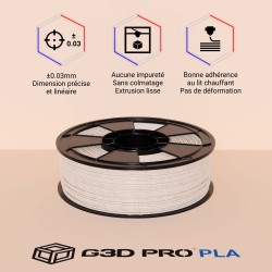 Filament 3D Stone PLA 1.75mm Blanc Straw