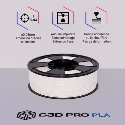 Filament 3D Stone PLA 1.75mm Bleu Blanc