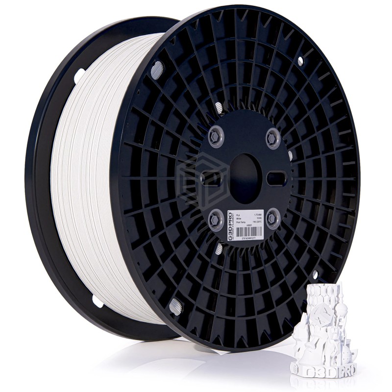 G3D PRO Filament PLA Blanc 1.75mm 10KG - Bobine XXL