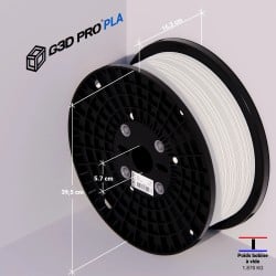 G3D PRO Filament PLA Blanc 1.75mm 10KG - Bobine XXL