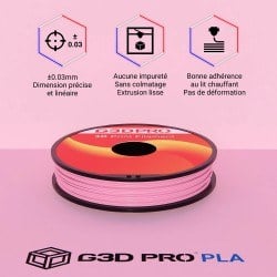 Filament 3D PLA Rose 1,75 mm – Bobine 500 g