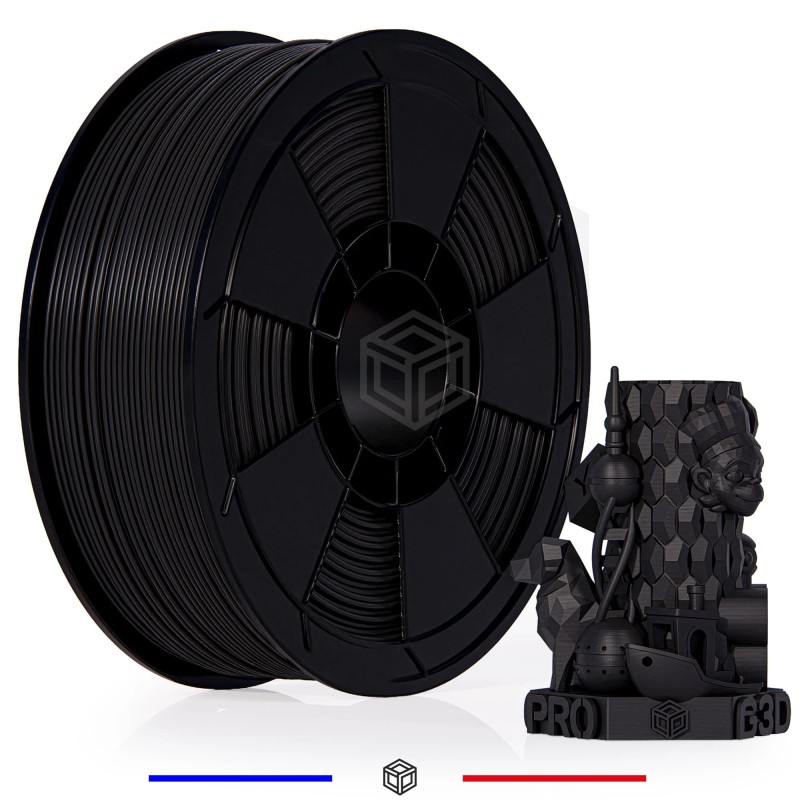 Bobine 1kg PLA Noir - 1.75mm - Meilleur qualité et fil 3d pas cher !