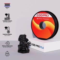 Filament 3D PLA Noir 1,75 mm – Bobine 500 g FDM
