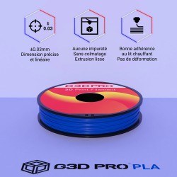 Fil 3D PLA 500g 1.75 mm Bleu
