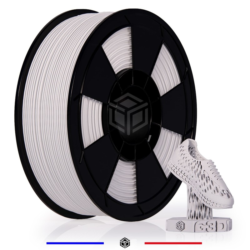 FIL 3D TPU Flexible 1.75 mm Blanc Neige