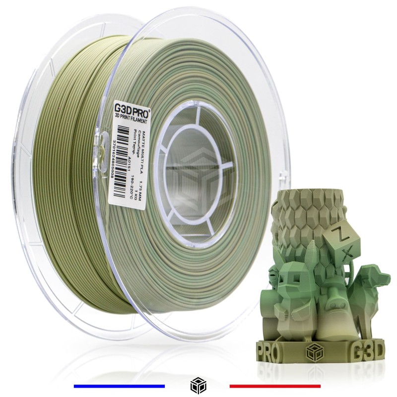 Fil 3D PLA MAT Multicolor 1 Kg 1.75mm Camouflage