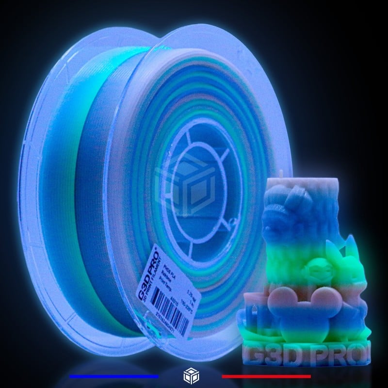 Fil 3D PLA Phosphorescent Multicolor 1 Kg 1.75mm - G3D PRO Fil 3D PLA Phosphorescent Multicolor 1 Kg 1.75mm - G3D PRO