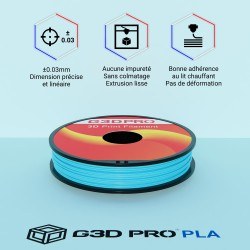 Fil 3D PLA 500g 1.75 mm Cyan