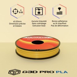 Fil 3D PLA 500g 1.75 mm Or