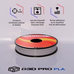 Fil 3D PLA 500g 1.75 mm Gris
