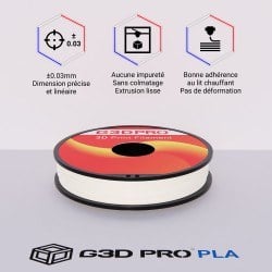 Fil 3D PLA 500g 1.75 mm Naturel