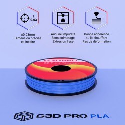 Fil 3D PLA 500g 1.75 mm Bleu ciel