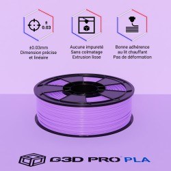 Fil 3D PLA 1 kg  1.75 mm Lavande