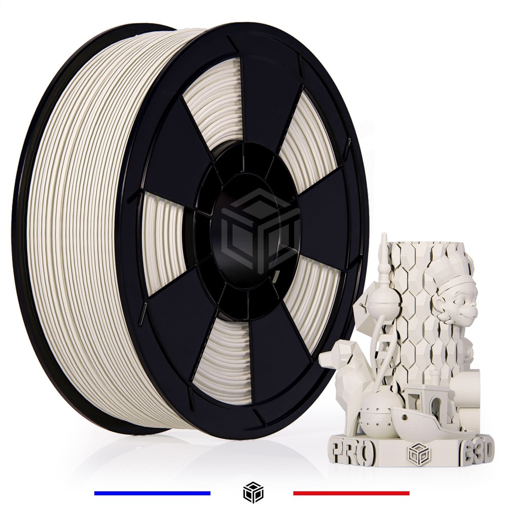 Filament PLA 1.75mm BLANC 1KG pour imprimante 3D