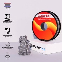 Fil 3D PLA 500g 1.75 mm Argent