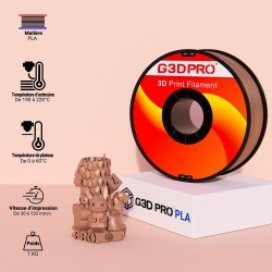 Fil 3D PLA 1 Kg 1.75 mm Cuivre copper