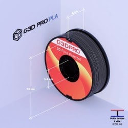 Fil 3D PLA 1 Kg 1.75 mm Dark Gris Anthracite