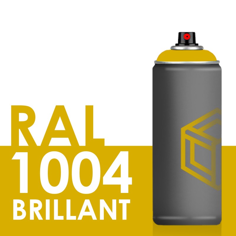 Bombe de peinture 400ml Brillant RAL 1004 Jaune Or