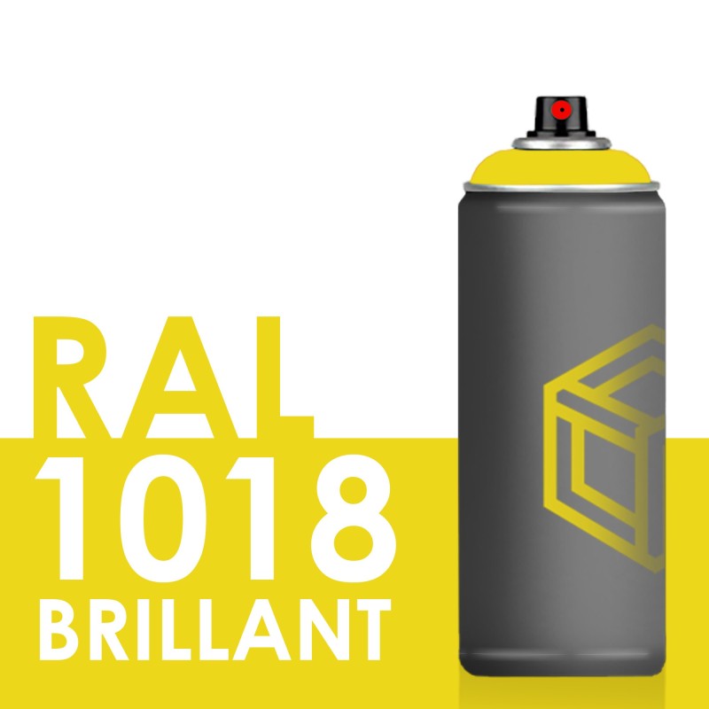 Bombe de peinture 400ml Brillant RAL 1018 Jaune Zinc