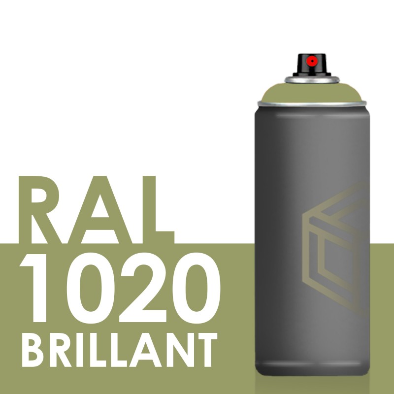 Bombe de peinture 400ml Brillant RAL 1020 Jaune Olive