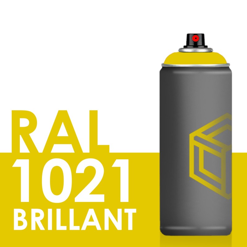 Bombe de peinture 400ml Brillant RAL 1021 Jaune Colza