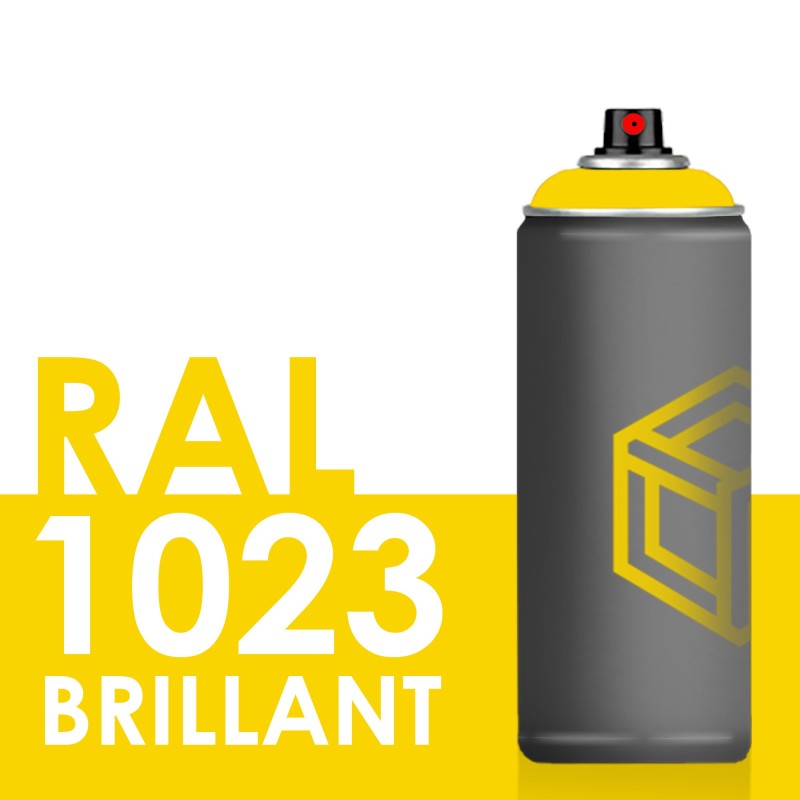 Bombe de peinture 400ml Brillant RAL 1023 Jaune Signalisation