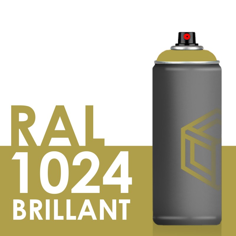 Bombe de peinture 400ml Brillant RAL 1024 Jaune Ocre