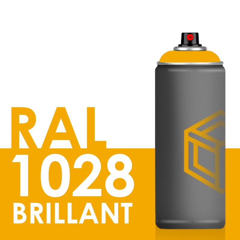 Spray de peinture brillante 400ml RAL 1028 Jaune Melon