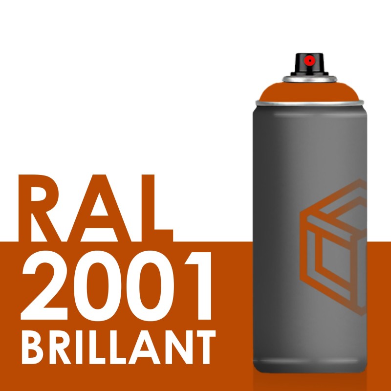 Bombe de peinture 400ml Brillant RAL 2001 Orangé Rouge