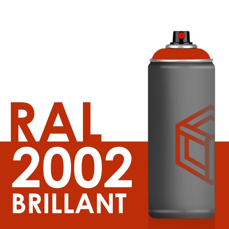 Bombe de peinture 400ml Brillant RAL 2002 Orangé Sang