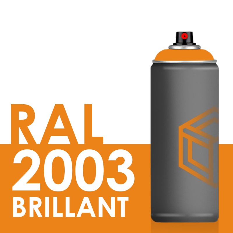 Bombe de peinture 400ml Brillant RAL 2003 Orangé Pastel