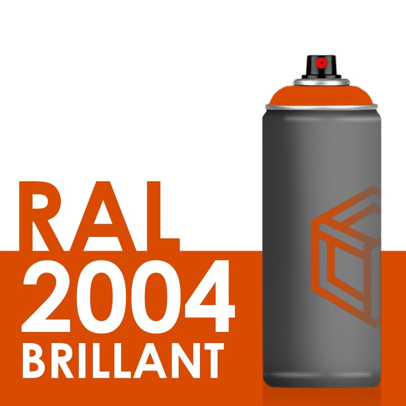 Bombe de peinture 400ml Brillant RAL 2004 Orangé Pur